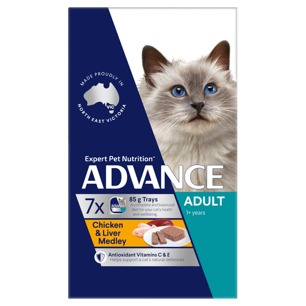 ADVANCE Adult Wet Cat Food Chicken & Liver Medley