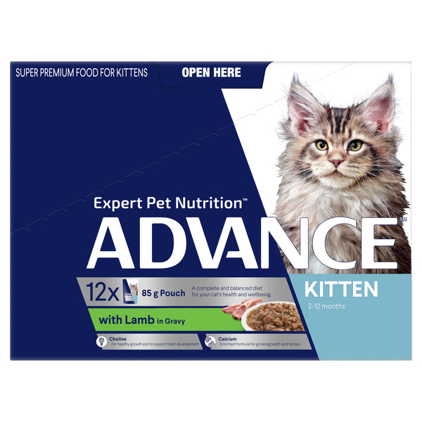ADVANCE Kitten Wet Cat Food Lamb In Gravy Pouches