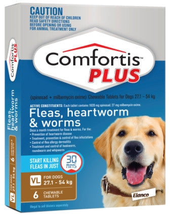 Comfortis Plus - Extra Large Dogs  27.1-54kg (Brown) previously Panoramis