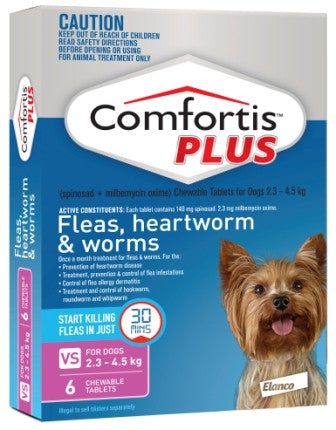 Comfortis Plus - Extra Small Dogs 2.3-4.5kg (Pink) previously Panoramis