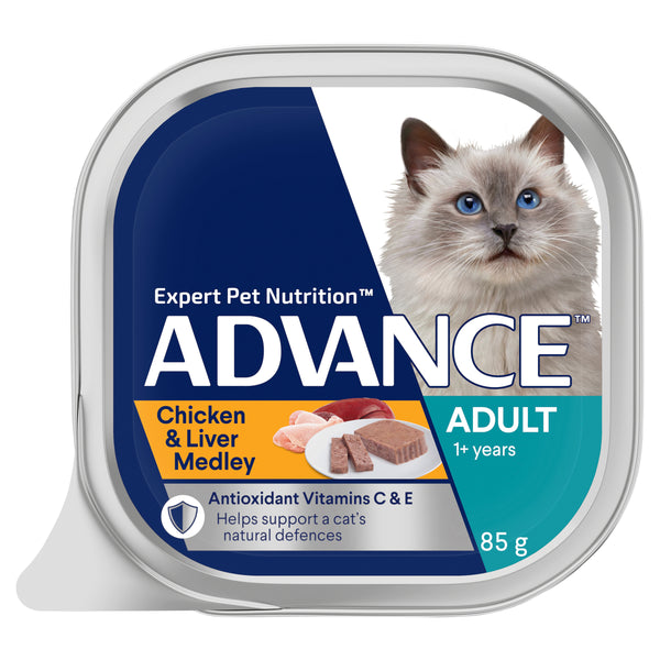 ADVANCE Adult Wet Cat Food Chicken & Liver Medley