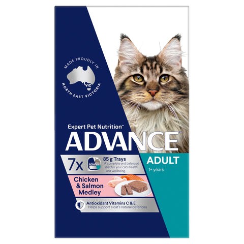 ADVANCE Adult Wet Cat Food Chicken & Salmon Medley