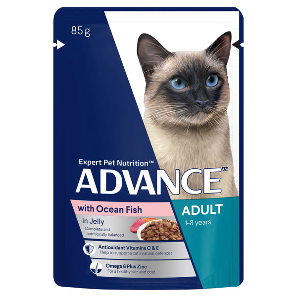 ADVANCE Adult Wet Cat Food Ocean Fish In Jelly Pouches