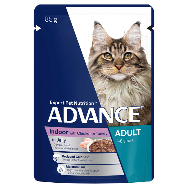 ADVANCE Indoor Adult Wet Cat Food Chicken & Turkey In Jelly