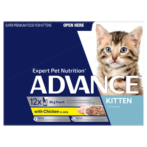 ADVANCE Kitten Wet Cat Food Chicken In Jelly Pouches