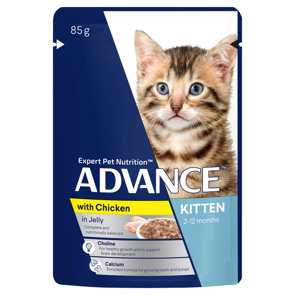 ADVANCE Kitten Wet Cat Food Chicken In Jelly Pouches