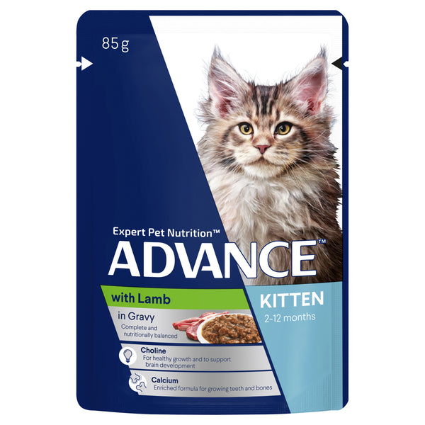 ADVANCE Kitten Wet Cat Food Lamb In Gravy Pouches