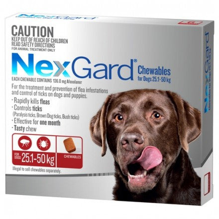 Nexgard Dog - Nexgard Chews Extra Large Dogs 25-50kg (RED)