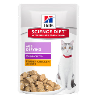 Science Diet Cat - Senior Healthy Ageing Chicken Chunks in Gravy Pouches 11+ YEARS