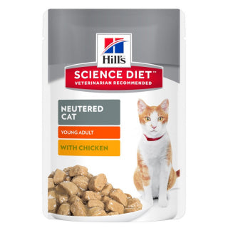 Science Diet Cat - Young Adult Neutered Cat Chicken Tender Chunks in Gravy Pouches