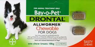 Drontal Dog - Drontal Dog Allwormer Chewable 10Kg - Medium Breed Dogs