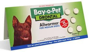 Drontal Dog - Drontal Dog Allwormer 10Kg - Medium Breed Dogs (NON-CHEWABLE)